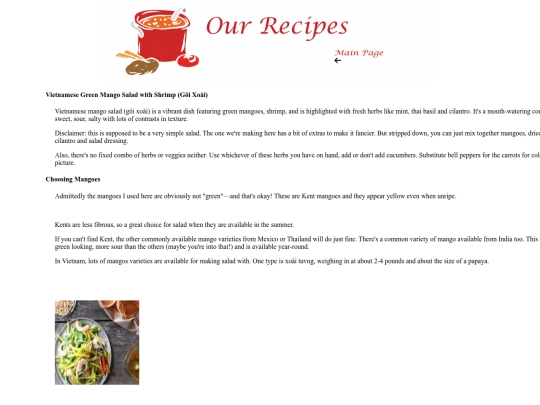 Vietnamese Green Mango Salad with Shrimp screenshot