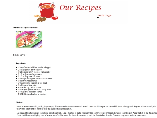 Whole Thai-style steamed fish screenshot