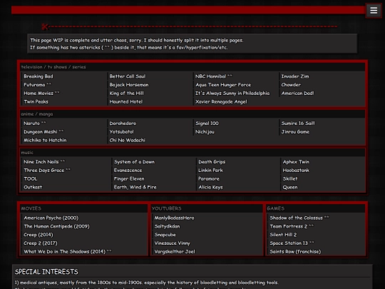 interests screenshot