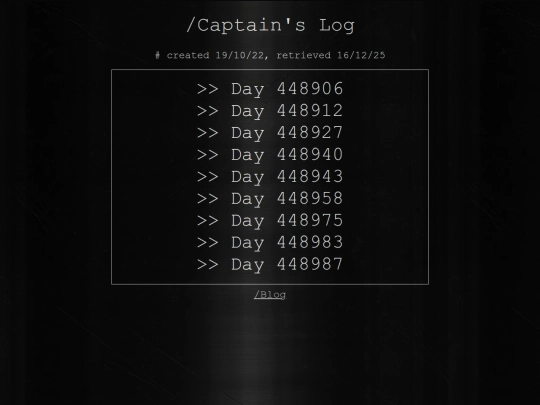blogposts/captainslog screenshot