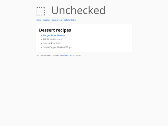 recipes/snacks screenshot