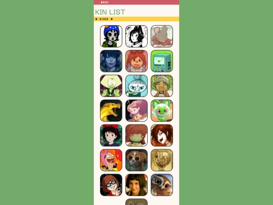 kinlist screenshot