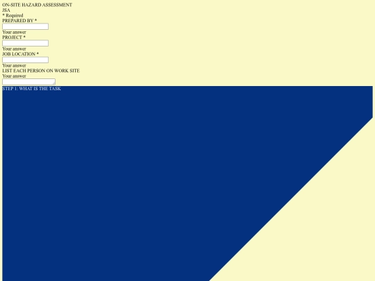 ON-SITE HAZARD ASSESSMENT screenshot
