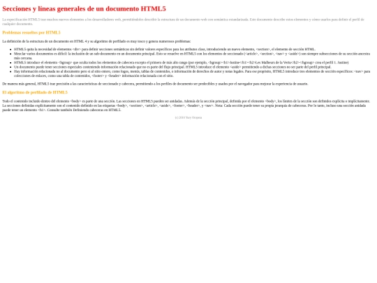 secciones-y-lineas-generales-de-un-documento-HTML5 screenshot