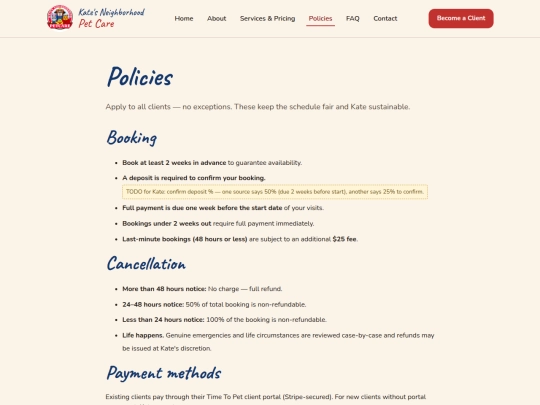 Kate/policies screenshot
