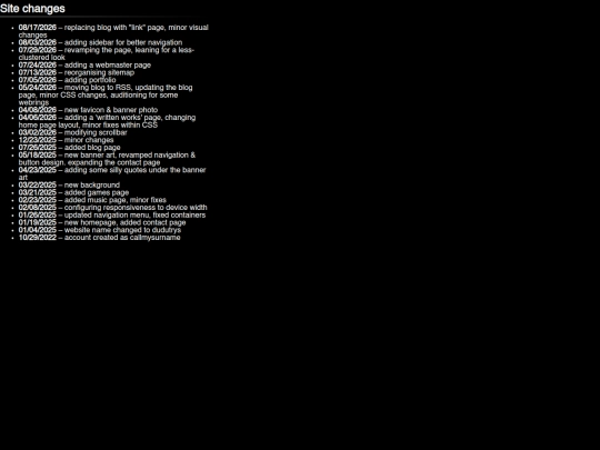 changes screenshot