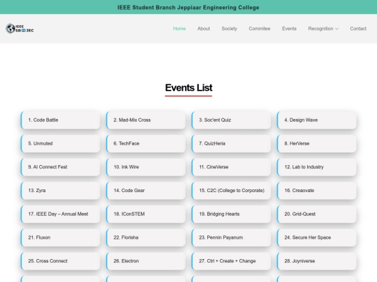 event list screenshot