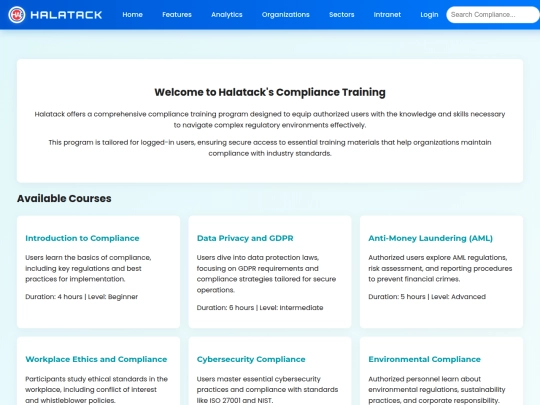 compliance-training screenshot