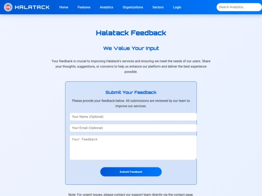feedback screenshot