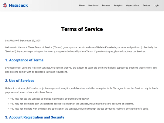 terms screenshot