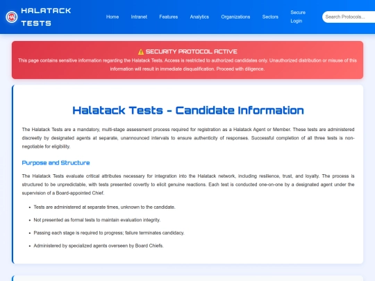 test-information screenshot