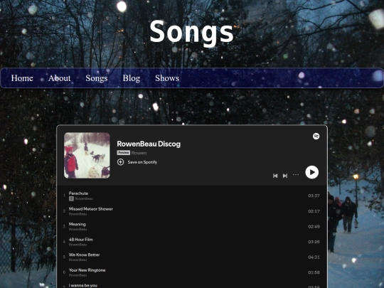 Songs screenshot