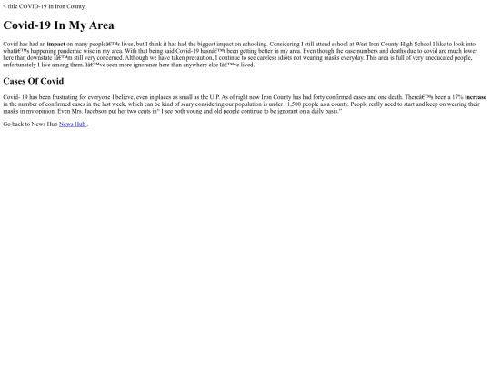 Ethan Peterson's online news article assignment screenshot