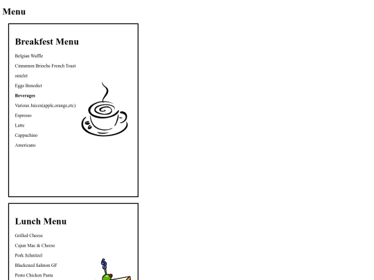 assignments/3.09 Restaurant Menu Assignment/Restaurant-menu screenshot