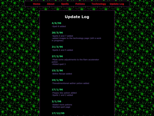 update-log screenshot