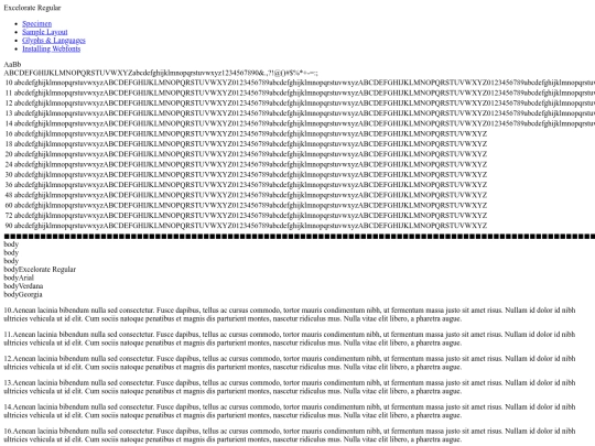 webfontkit/excelorate-font-demo screenshot