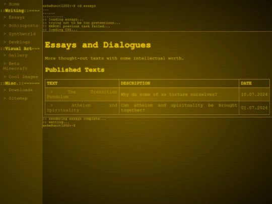 essays screenshot