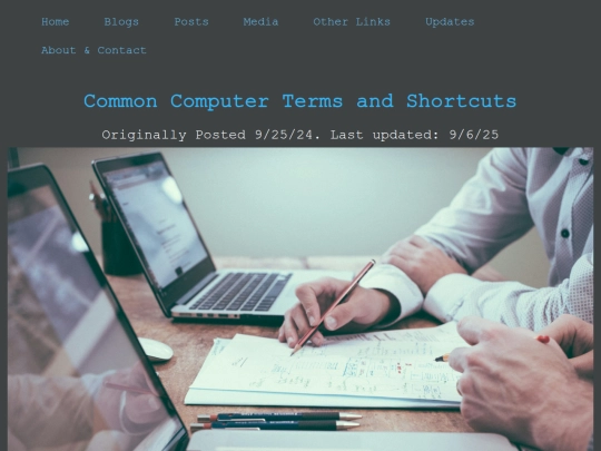 Blogs/Technology/Instructional/Common_Terms_and_Shortcuts screenshot