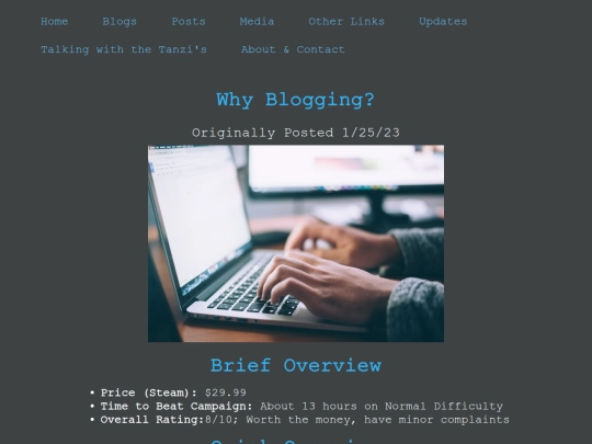 Blogs/Video_Games/Video Game Blog Template screenshot