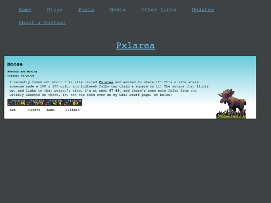 Posts/pxlarea screenshot