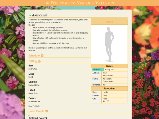 viscaria valley/the village/romance/love interests/aamoniel screenshot