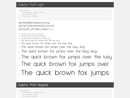 google-fonts/Sulphur_Point/demo screenshot