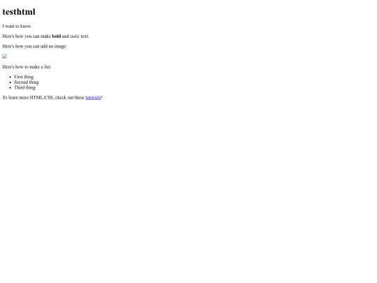 testhtml screenshot