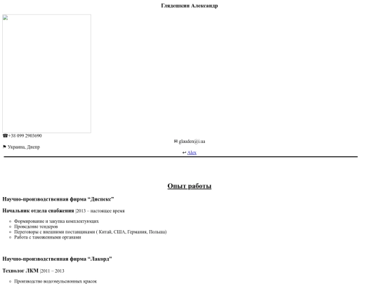 resume screenshot