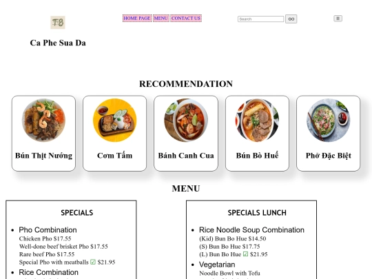 menu screenshot
