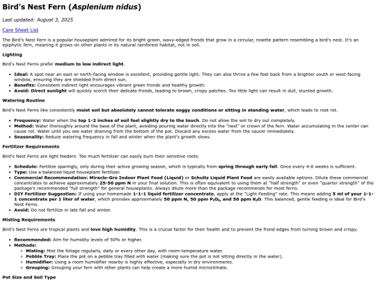 caresheets/asplenium_nidus screenshot