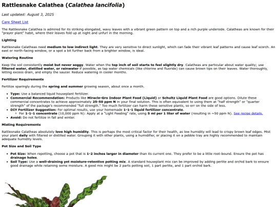 caresheets/calathea_lancifolia screenshot