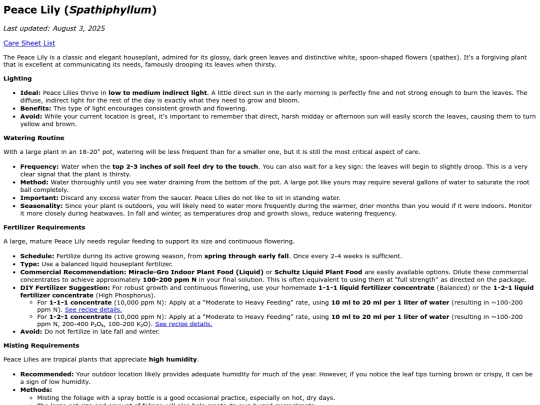 caresheets/spathiphyllum screenshot