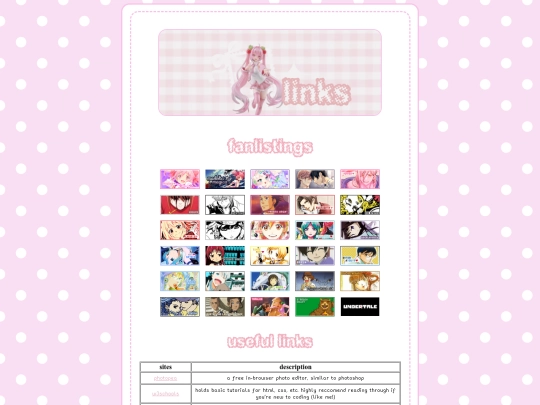 links screenshot