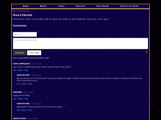 guestbook screenshot