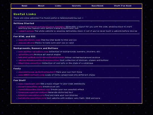 links screenshot