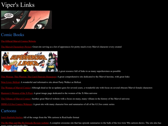 links screenshot