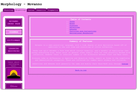 MovannoIndex/GrammarIndex/morphologyG screenshot