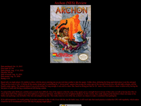Archon_NES_review screenshot