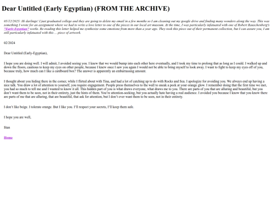 blog posts/DearUntitledEarlyEgyptian screenshot