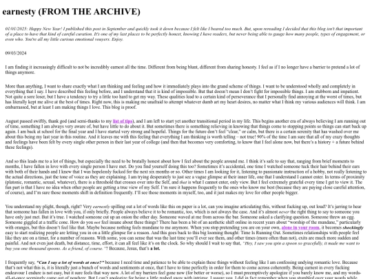 blog posts/Earnesty screenshot