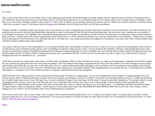 blog posts/Unencumbersome screenshot