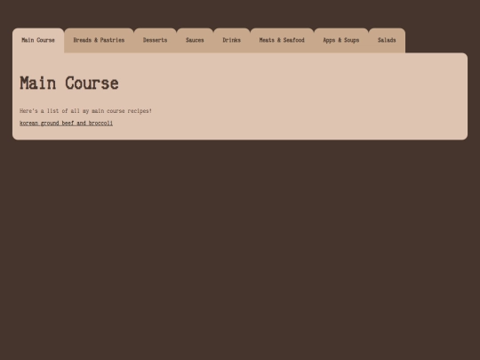 recipes screenshot