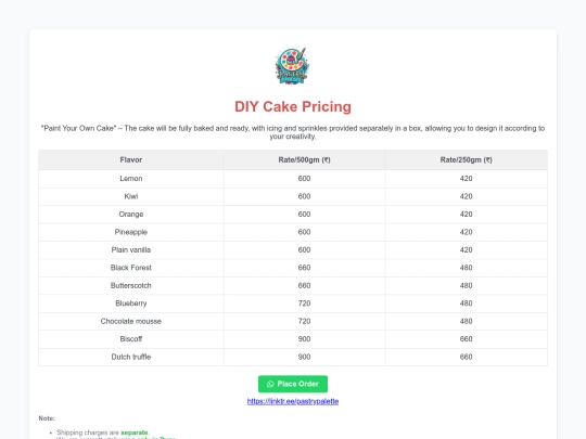 cakepricing screenshot