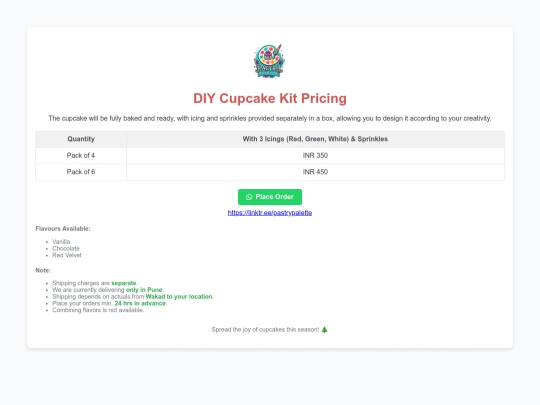 cupcakepricing screenshot