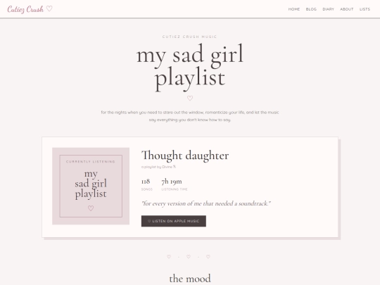 sadgirlplaylist screenshot