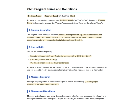 sms-terms-and-conditions screenshot