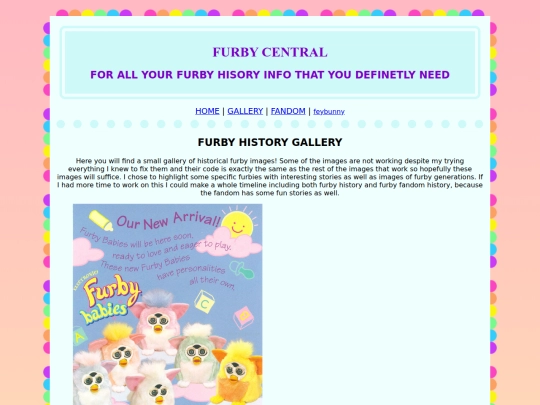 furby site/furbygallery screenshot