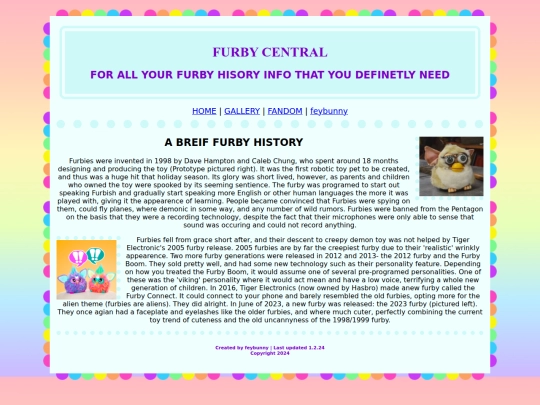 furby site screenshot