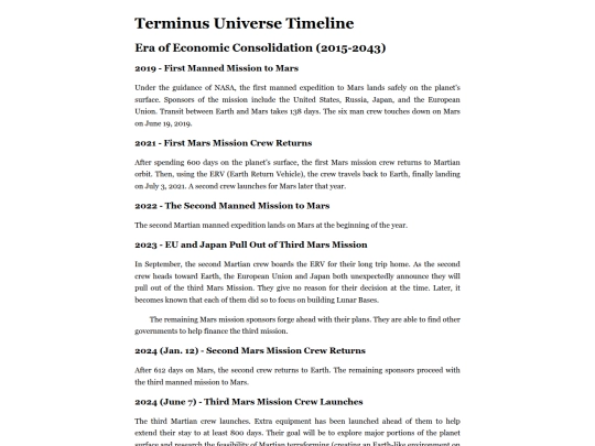 Games/terminus/timeline screenshot