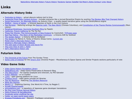 links screenshot
